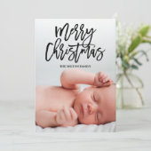 MERRY CHRISTMAS dubbelzijdig met foto's met kerstm Feestdagenkaart (Staand voorkant)