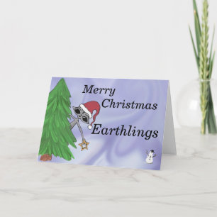 Merry Christmas Earthlings Alien Feestdagen Kaart
