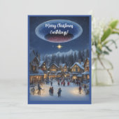 Merry Christmas Earthlings funny alien christmas Feestdagenkaart (Staand voorkant)