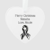 Merry Christmas EDS Warrior Zebra Ribbon Ornament (achterkant)