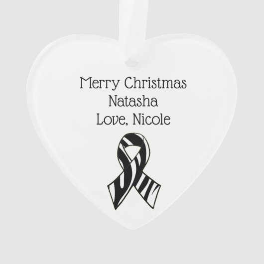 Merry Christmas EDS Warrior Zebra Ribbon Ornament (achterkant)