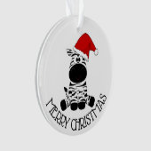 Merry Christmas EDS Warrior Zebra Ribbon Ornament (voorkant)