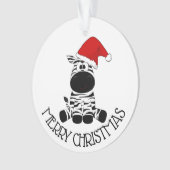 Merry Christmas EDS Warrior Zebra Ribbon Ornament (voorkant)