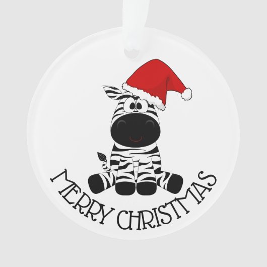 Merry Christmas EDS Warrior Zebra Ribbon Ornament (voorkant)