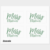 Merry Christmas Eenvoudig Girly Groen Script Rechthoekige Sticker (Vel)