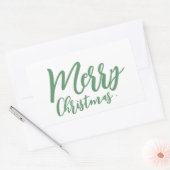 Merry Christmas Eenvoudig Girly Groen Script Rechthoekige Sticker (Envelop)