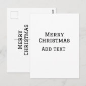Merry Christmas eenvoudige minimale add naam tekst Briefkaart (Voorkant / Achterkant)