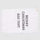 Merry Christmas eenvoudige minimale add naam tekst Golfhanddoek (Horizontaal)