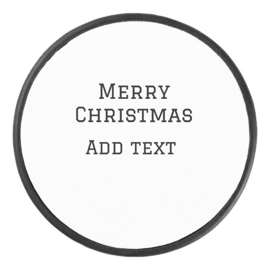 Merry Christmas eenvoudige minimale add naam tekst Hockey Puck (Voorkant)