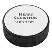 Merry Christmas eenvoudige minimale add naam tekst Hockey Puck (3/4)