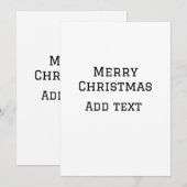 Merry Christmas eenvoudige minimale add naam tekst Kaart (Voorkant / Achterkant)