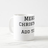 Merry Christmas eenvoudige minimale add naam tekst Koffiemok (Voorkant links)