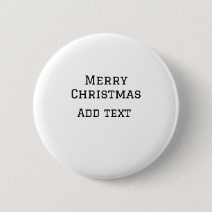 Merry Christmas eenvoudige minimale add naam tekst Ronde Button 5,7 Cm