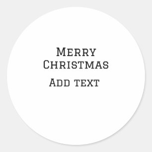Merry Christmas eenvoudige minimale add naam tekst Ronde Sticker