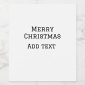 Merry Christmas eenvoudige minimale add naam tekst Wijn Etiket (Enkel label)