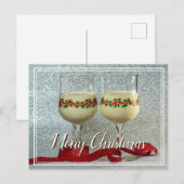 Merry Christmas Eggnog Glasses Briefkaart (Voorkant / Achterkant)