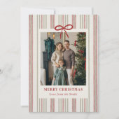 Merry Christmas Elegant Bow Photo Holiday Card Feestdagenkaart (Voorkant)