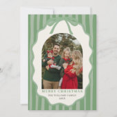 Merry Christmas Elegant Bow Photo Holiday Card Feestdagenkaart (Voorkant)