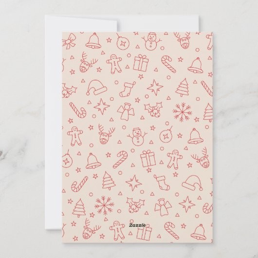 Merry Christmas Elegant Bow Present Photo Collage  Feestdagenkaart (Achterkant)