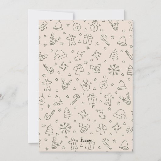 Merry Christmas Elegant Bow Present Photo Collage Feestdagenkaart (Achterkant)