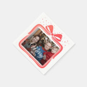  Merry Christmas Elegant Bow Present Photo Collage Servet (Hoek)