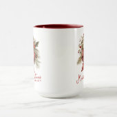 Merry Christmas Elegant Floral Personalized Name Mok (Midden)