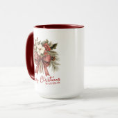 Merry Christmas Elegant Floral Personalized Name Mok (Voorkant links)