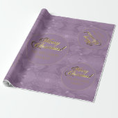 Merry Christmas Elegant Goud Script Roze Cadeaupapier (Uitgerold)