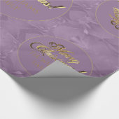Merry Christmas Elegant Goud Script Roze Cadeaupapier (Hoek)