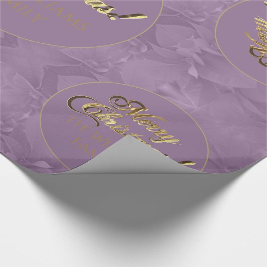 Merry Christmas Elegant Goud Script Roze Cadeaupapier (Hoek)