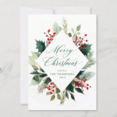 Merry Christmas Elegant Greenery Botanical Feestdagenkaart (Voorkant)