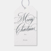 Merry Christmas elegant navy blue holiday Cadeaulabel (Voorkant)