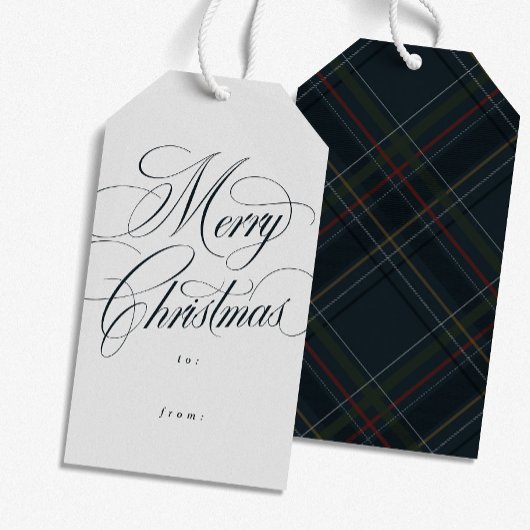 Merry Christmas elegant navy blue holiday Cadeaulabel