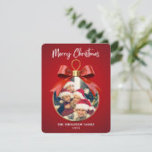 Merry Christmas Elegant One Photo ornament frame Feestdagenkaart (Staand voorkant)