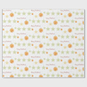 Merry Christmas Elegant Pattern Sinaasappels en St Cadeaupapier (Vlak)