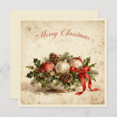 Merry Christmas-Elegant Rustic Simple Typography  Feestdagenkaart (Voorkant / Achterkant)