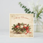 Merry Christmas-Elegant Rustic Simple Typography  Feestdagenkaart (Staand voorkant)