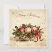 Merry Christmas-Elegant Rustic Simple Typography Feestdagenkaart (Voorkant)