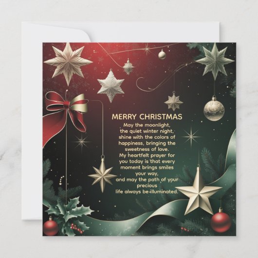 Merry Christmas elegant Stars & Festive  Aankondiging (Achterkant)