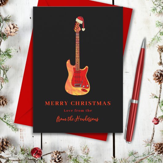Merry Christmas elektrische gitaar Feestdagenkaart