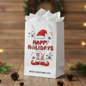 Merry Christmas Elf Boots Santa Claus Pet Wit Klein Cadeauzakje