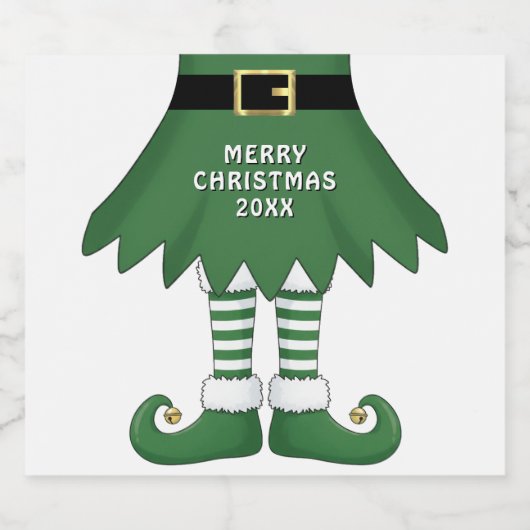 Merry Christmas Elf Holiday Green Bier Etiket (Enkel label)