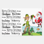 Merry Christmas Elf Santa Golfing Beach Snowman Inpakpapier Vel (Voorkant)