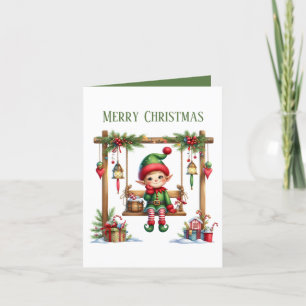 Merry Christmas elf voeg bericht toe Feestdagen Kaart