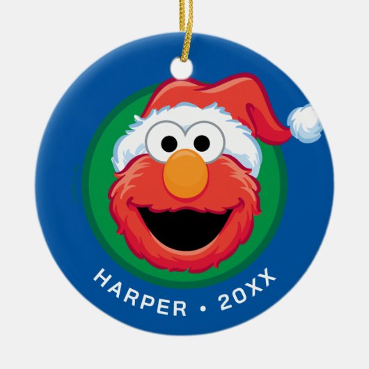 Merry Christmas Elmo Keramisch Ornament (Voorkant)