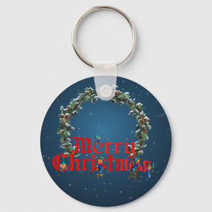 MERRY CHRISTMAS ELVES & STARS by SHARON SHARPE Sleutelhanger