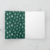 Merry Christmas Emerald Green Photo Collage Folded Feestdagen Kaart (Binnen)