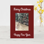 ** MERRY CHRISTMAS EN HAPPY NEW YEAR** KAART (Gele Bloem)