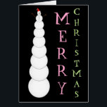 "MERRY CHRISTMAS" en onredelijk hoge Snowman<br><div class="desc">Dit gekke kerstontwerp is voorzien van de warme wens "MERRY CHRISTMAS" naast een onredelijk lange sneeuwman.</div>