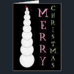 "MERRY CHRISTMAS" en onredelijk hoge Snowman<br><div class="desc">Dit gekke kerstontwerp is voorzien van de warme wens "MERRY CHRISTMAS" naast een onredelijk lange sneeuwman.</div>